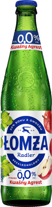 Łomża Radler 0,0 Kwaśny agrest 20% soku z owoców - Van Pur